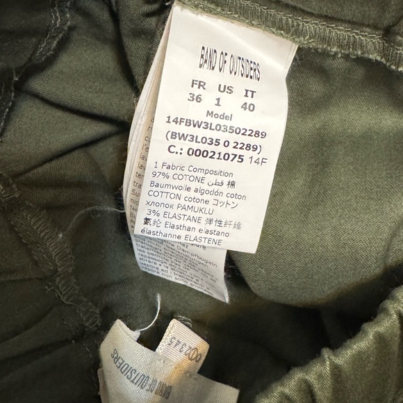 BAND OF OUTSIDERS Stretch Sateen Pant in Fatigue size 1 - Picture 9 of 11